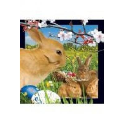 Wielkanocne króliczki pocztówka 3d