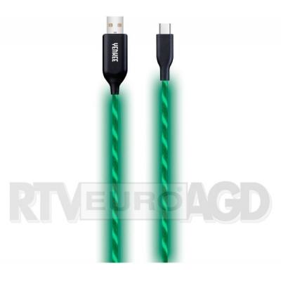 Yenkee kabel USB typ-C LED 1m (zielony)