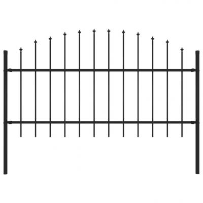 Emaga vidaxl panel ogrodzeniowy z grotami (1-1,25) x 1,7 m, stal, czarny