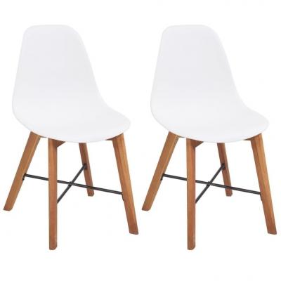 Emaga vidaxl krzesła stołowe, 2 szt., białe, plastikowe