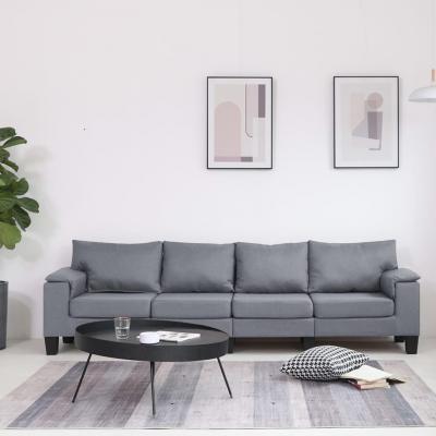 Emaga vidaxl sofa 4-osobowa, jasnoszara, tapicerowana tkaniną