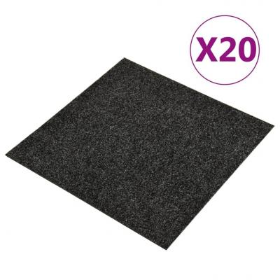 Emaga vidaxl podłogowe płytki dywanowe, 20 szt., 5 m², czarne