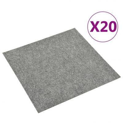 Emaga vidaxl podłogowe płytki dywanowe, 20 szt., 5 m², jasnoszare