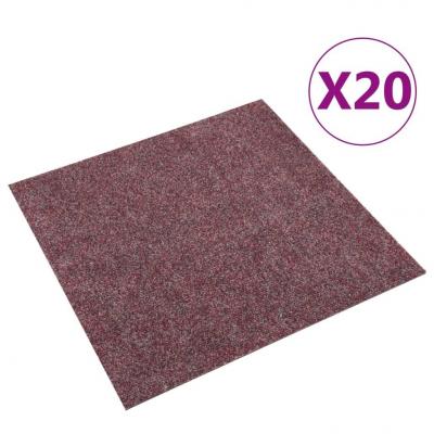 Emaga vidaxl podłogowe płytki dywanowe, 20 szt., 5 m², ciemnoczerwone