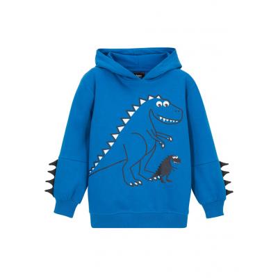 Bluza chłopięca z kapturem i motywem dinozaura bonprix lazurowy niebieski