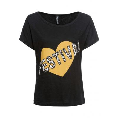 T-shirt bonprix czarno-żółty