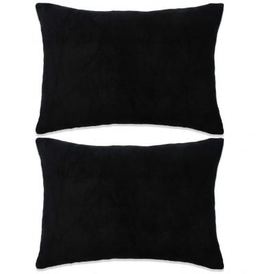 Emaga vidaxl zestaw 2 poduszek z weluru w kolorze czarnym 40 x 60 cm