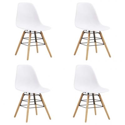 Emaga vidaxl krzesła stołowe, 4 szt., białe, plastik
