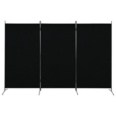 Emaga vidaxl parawan 3-panelowy, czarny, 260 x 180 cm