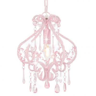 Emaga vidaxl lampa sufitowa z koralikami, różowa, okrągła, e14