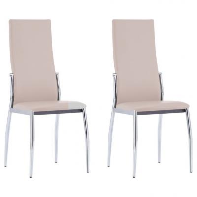 Emaga vidaxl krzesła jadalniane, 2 szt., cappuccino, sztuczna skóra