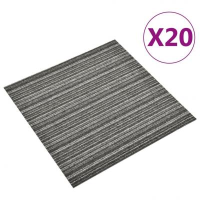 Emaga vidaxl podłogowe płytki dywanowe, 20 szt., 5 m², 50x50 cm, szare pasy