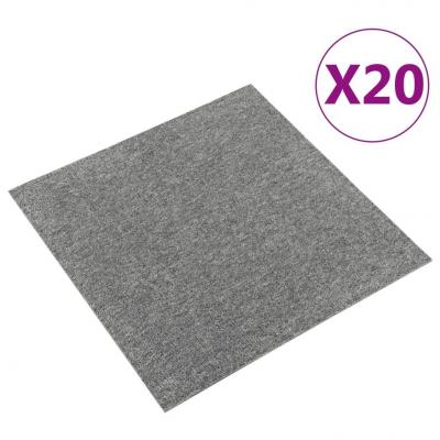 Emaga vidaxl podłogowe płytki dywanowe, 20 szt., 5 m², 50x50 cm, szare