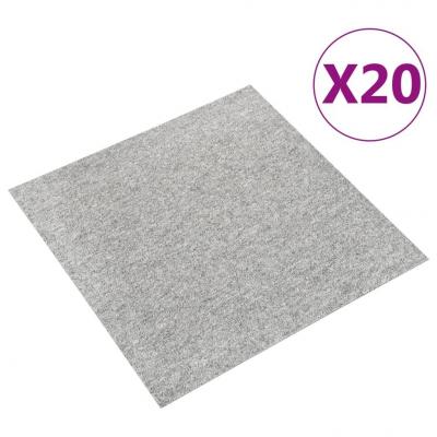 Emaga vidaxl podłogowe płytki dywanowe, 20 szt., 5 m², 50x50 cm, jasnoszare