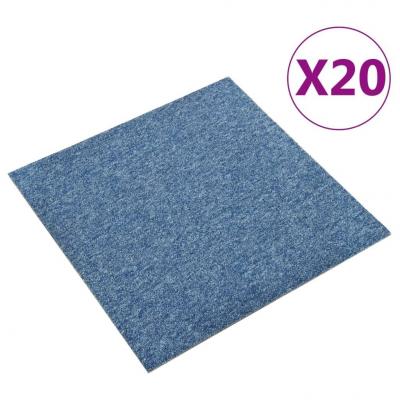Emaga vidaxl podłogowe płytki dywanowe, 20 szt., 5 m², 50x50 cm, niebieskie