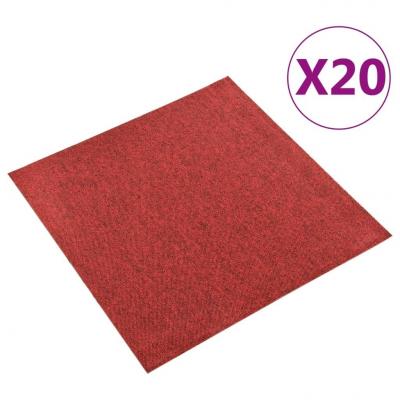 Emaga vidaxl podłogowe płytki dywanowe, 20 szt., 5 m², 50x50 cm, czerwone