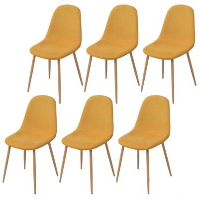 Emaga vidaxl krzesła stołowe, 6 szt., żółte, tkanina