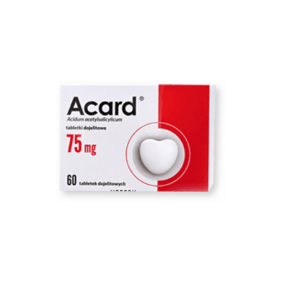 Acard, 75 mg, tabletki dojelitowe powlekane, 60 szt.