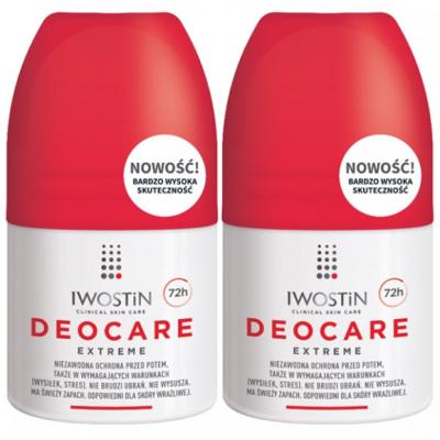 Iwostin Deocare Extreme, antyperspirant, roll-on, 2 x 50 ml