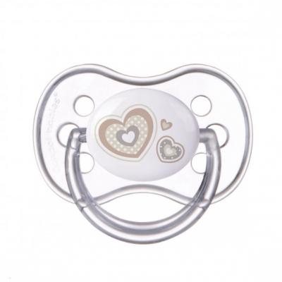 Canpol Newborn Baby, smoczek uspokajający, silikonowy, symetryczny, beżowy, 0-6m, 1 szt.