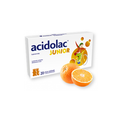 Acidolac Junior, misio-tabletki, o smaku białej czekolady, 20 szt.