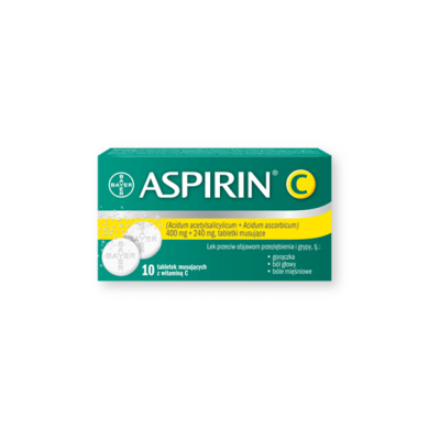 Aspirin C, 400 mg + 240 mg, tabletki musujące, 10 szt.