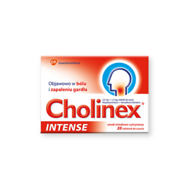 Cholinex Intense, tabletki do ssania, smak jeżynowy, 20 szt.