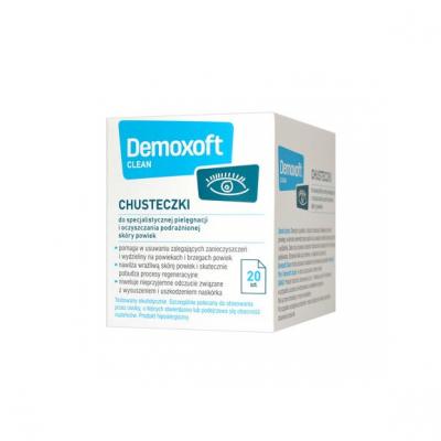 Demoxoft Clean, chusteczki do pielęgnacji podrażnionej skóry powiek, 20 szt.