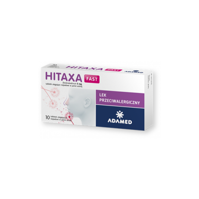 Hitaxa Fast, 5 mg, tabletki ulegające rozpadowi w jamie ustnej, 10 szt.