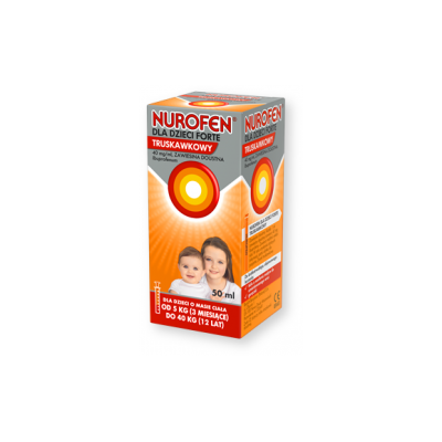 Nurofen Forte dla dzieci, 40 mg/ml, zawiesina doustna o smaku truskawkowym, 50 ml