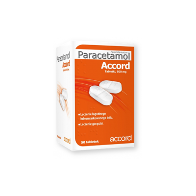 Paracetamol Accord, 500 mg, tabletki, 50 szt.