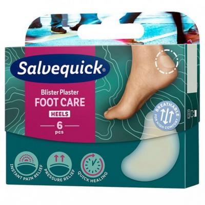 Salvequick Foot Care, plastry na pęcherze i otarcia, medium, 6 szt.