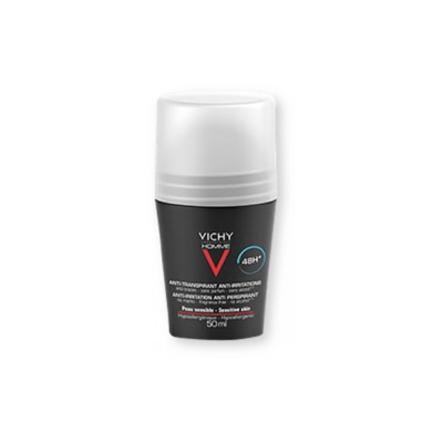 Vichy Homme, dezodorant-antyperspirant 48h, skóra wrażliwa, roll-on, 50 ml