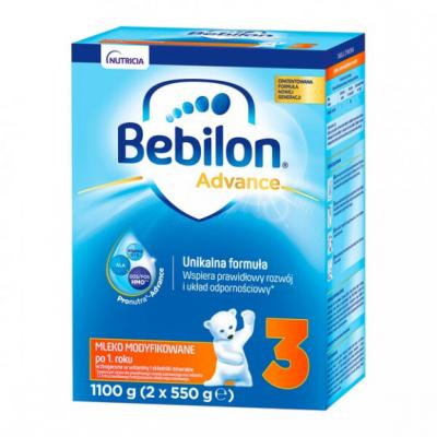 Bebilon 3 Pronutra­-Advance, mleko modyfikowane po 1. roku, proszek, 1100 g (2 x 550 g)
