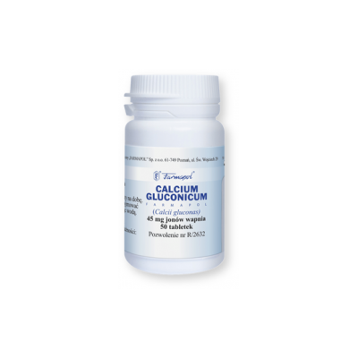 Calcium gluconicum Farmapol, 45 mg Ca 2+, tabletki, 50 szt.