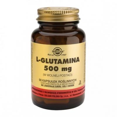 Solgar L-Glutamina, 500 mg, kapsułki, 50 szt.