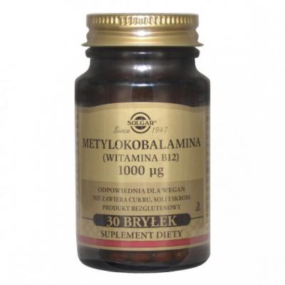 Solgar Metylokobalamina (Witamina B12), bryłki, 30 szt.