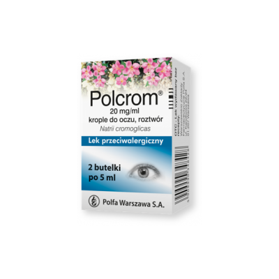 Polcrom, 20 mg/ml, krople do oczu, 2 x 5 ml.