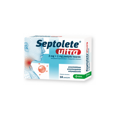 Septolete Ultra, (3 mg + 1 mg), pastylki twarde, 16 szt.