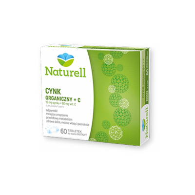 Naturell Cynk Organiczny + C, tabletki do ssania, 60 szt.