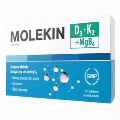 Molekin D3 + K2 + MgB6, tabletki powlekane, 60 szt.