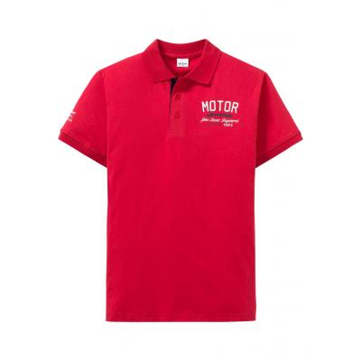 Shirt polo z nadrukiem bonprix czerwony