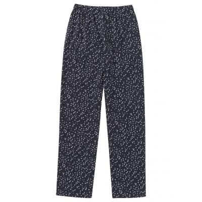 Spodnie piżamowe (2 pary) bonprix nocny niebieski w kropki + pudrowy jasnoróżowy