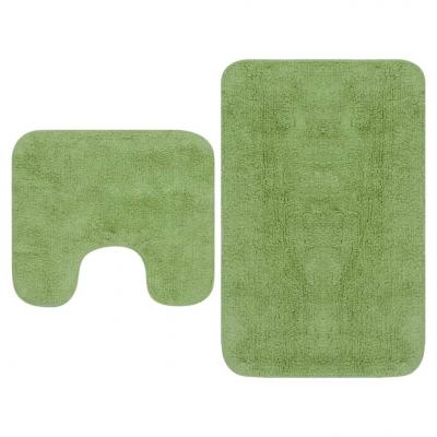 Emaga vidaxl 2-częściowy zestaw mat łazienkowych, tkanina, zielony