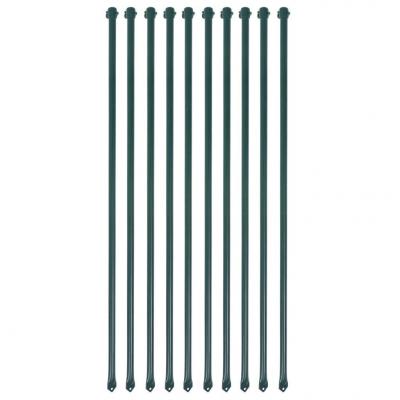 Emaga vidaxl słupki ogrodzeniowe, 10 szt., 1 m, metalowe, zielone
