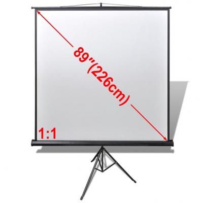 Emaga ekran projekcyjny, na stojaku z regulowaną wysokością 160 x 160 cm 1:1