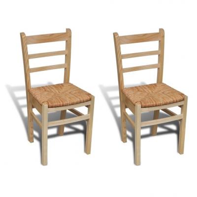 Emaga vidaxl krzesła do jadalni, 2 szt., drewno sosnowe