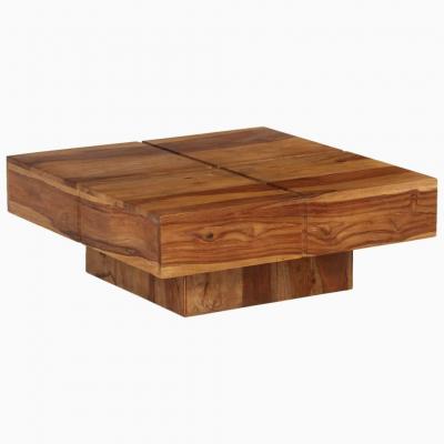 Emaga vidaxl stolik kawowy z drewna sheesham, 80 x 80 x 30 cm