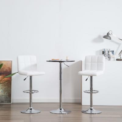 Emaga vidaxl krzesła barowe, 2 szt., białe, sztuczna skóra