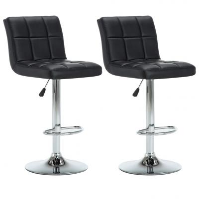 Emaga vidaxl krzesła barowe, 2 szt., czarne, sztuczna skóra